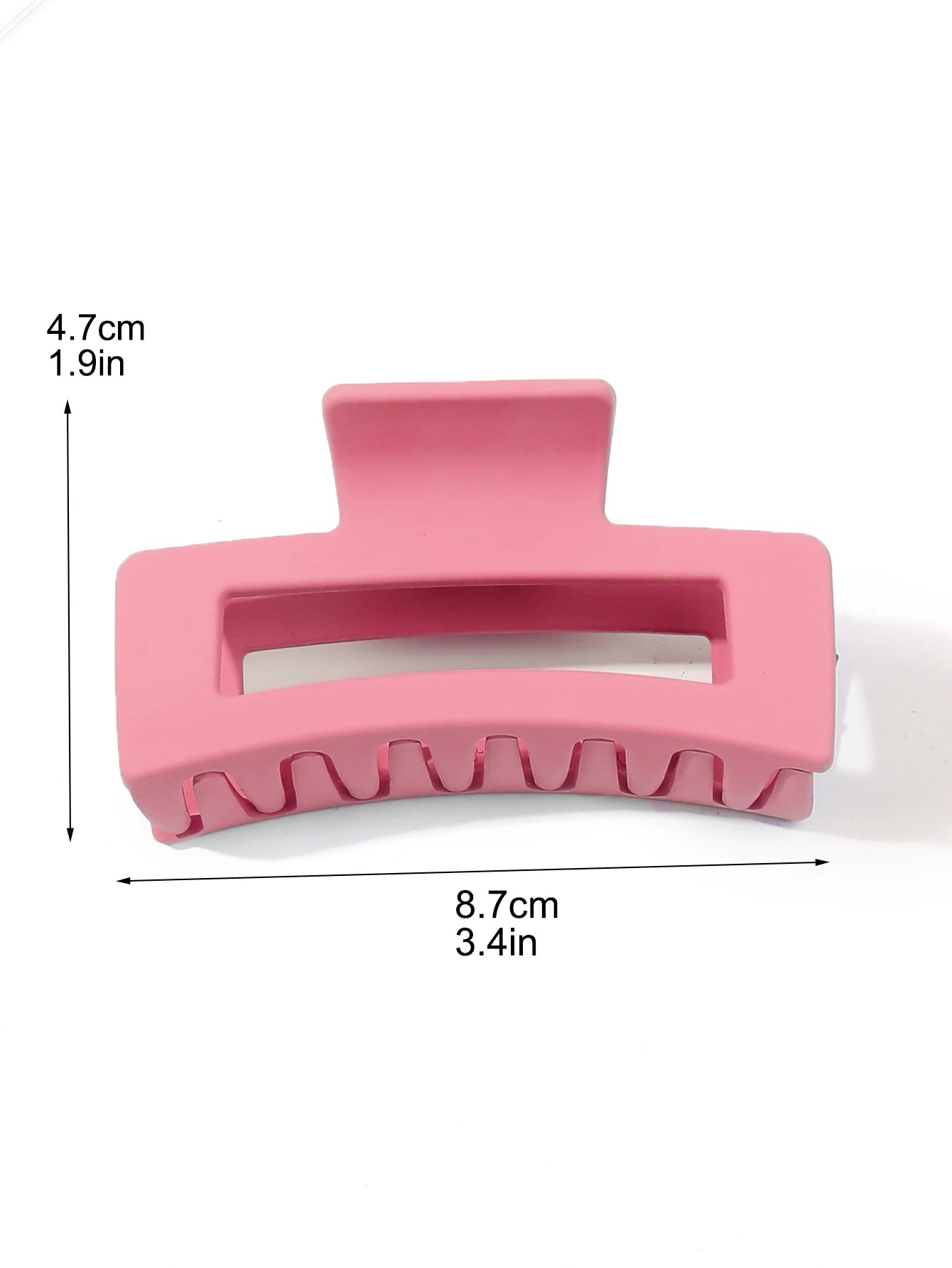 3 Pcs Medium Hair Claw Clips for Women Girls, Pink Strong Hold Matte Square Hair Clips for Thick Thin Hair