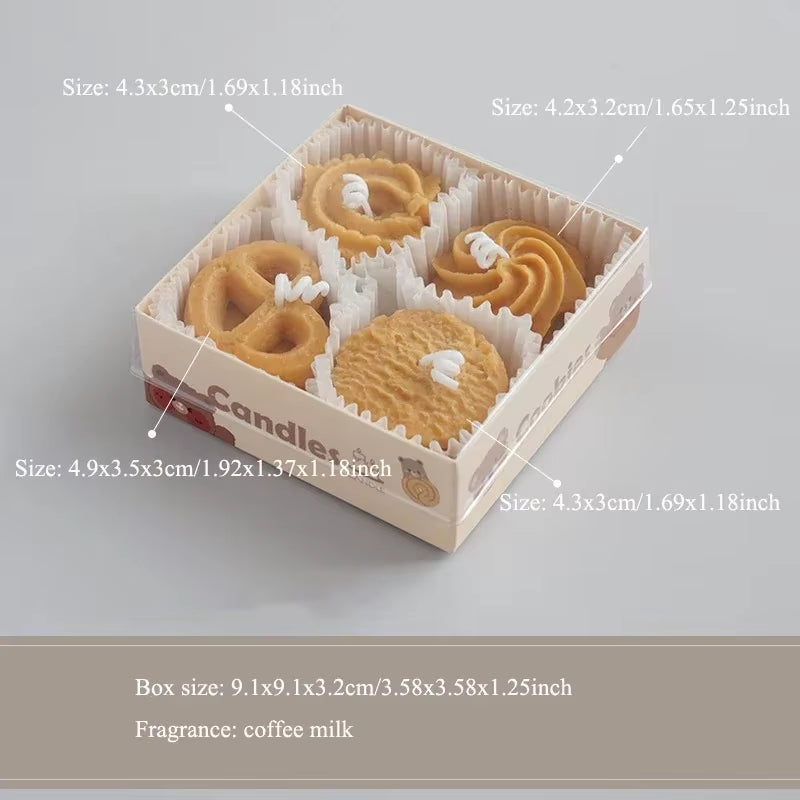 Four Cookies Aromatherapy Candles Wholesale Aromatherapy Gift Box with Gift Creative Candle Ins Style Gift Modeling Wax