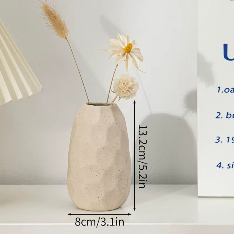 White Ceramic Vase Modern Decorative Vase for Pampas Grass Minimalist Flower Vases for Centerpiece Wedding Office Home Decor