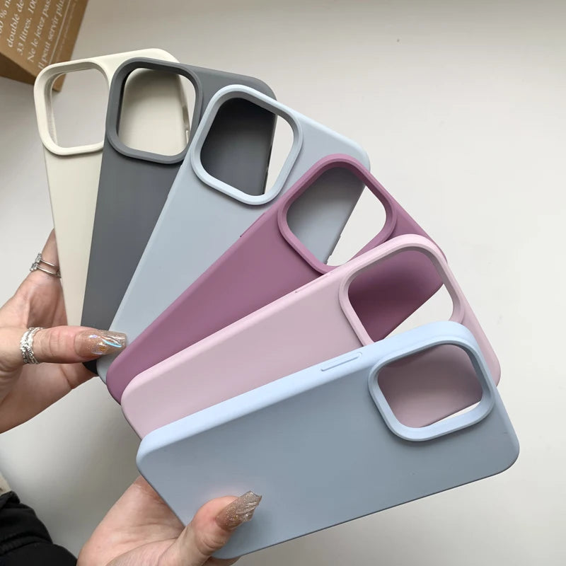 For Phone 14 13 Pro Max Case Luxury Liquid Silicone Phone Case for Phone 11 12 Pro Max X XR 7 8 14 plus Camera Protection Case