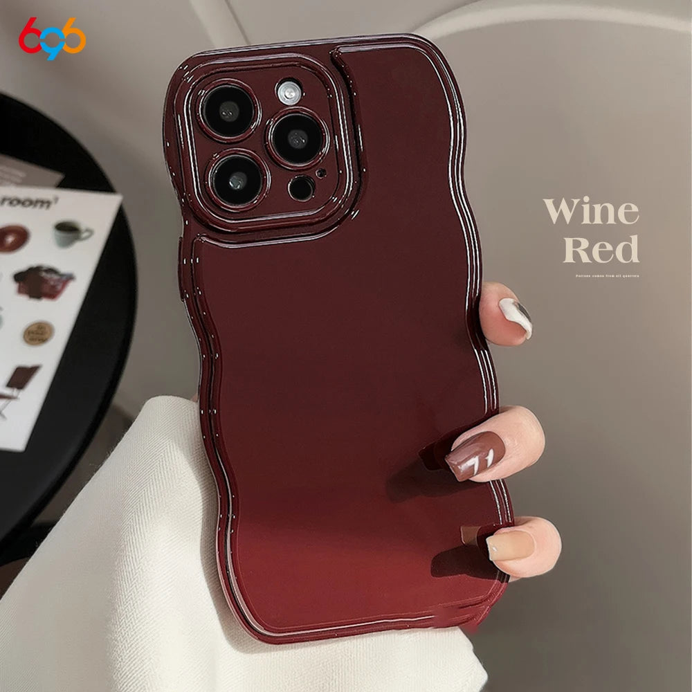 New Men Women Wave Phone Case for Iphone 12 13 14 15 16 Pro Max Shockproof Dissipate Heat Silicone Soft Cases Protective Shell
