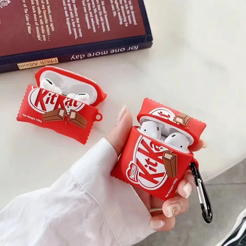 3D Kitkat Chocolate Case for Airpods Pro 2,Shockproof Protective Earphone Silicone Cover for Airpods Pro Case Kids Funda