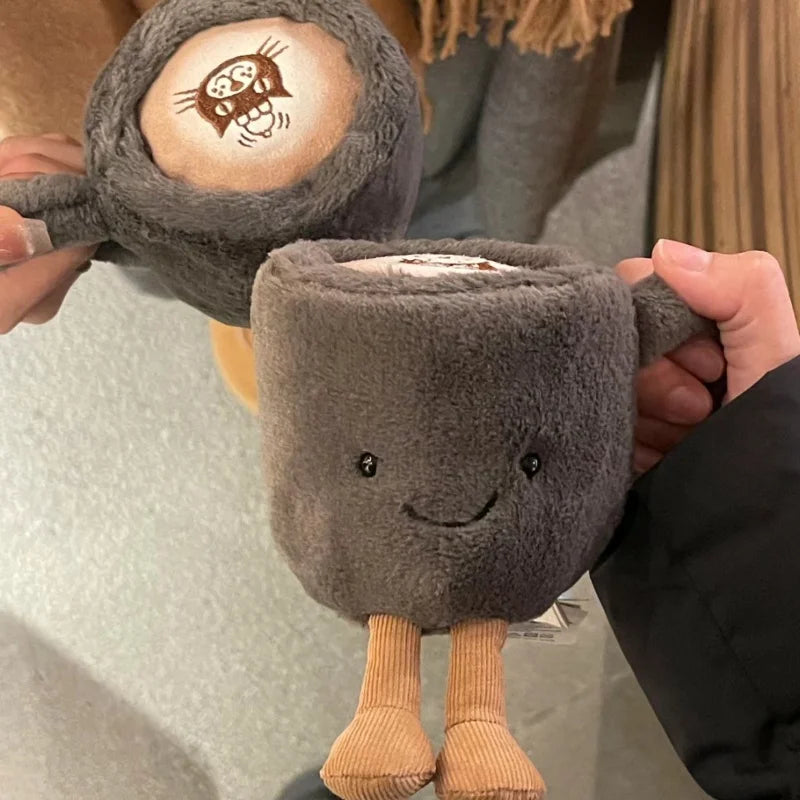 Jelly Cat Plush Fun Coffee Cup Cute Plush Toy Soothing Sleep Plush Doll Trendy Gift Plush Doll Cute Backpack Plush Pendant