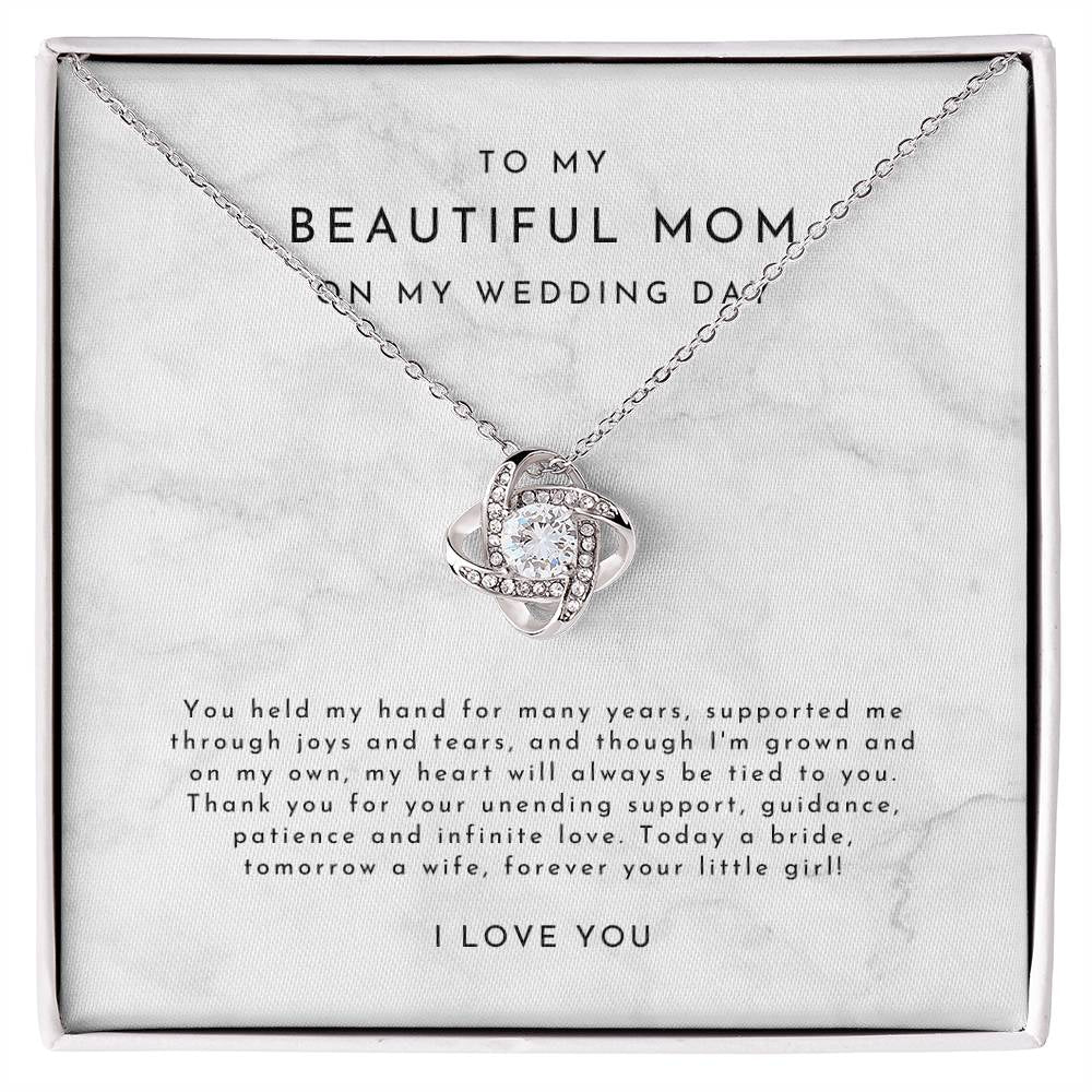Mother of the Bride Gift (You Held My Hand) Love Knot Necklace