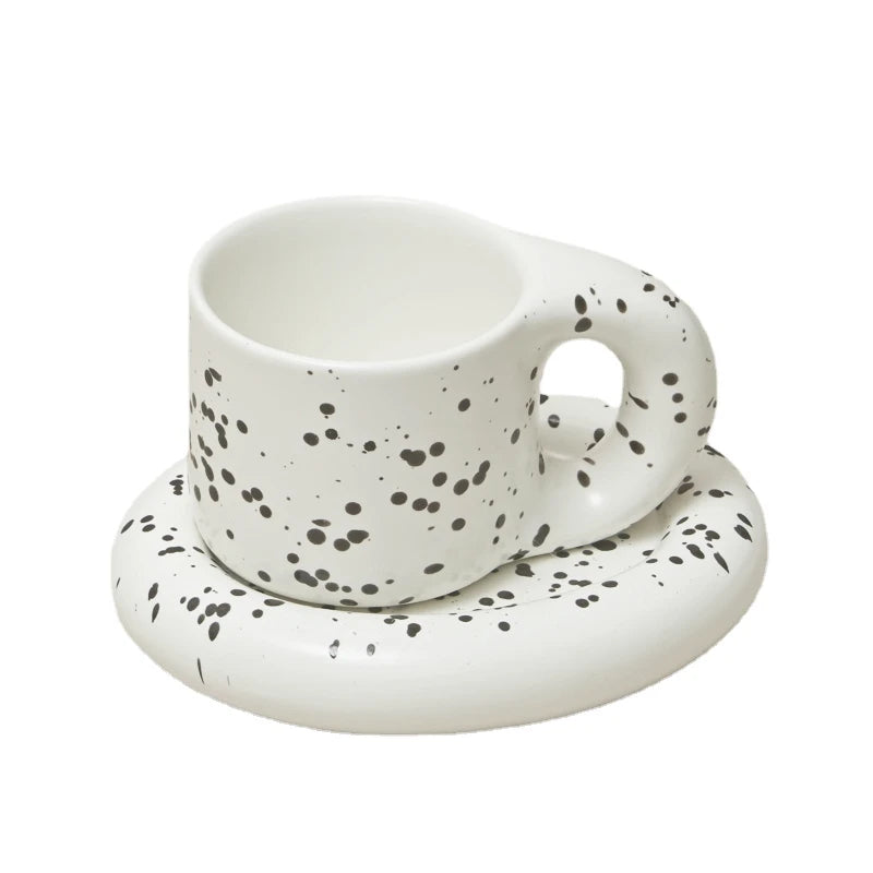 Floriddle Ceramic Mug with Saucer Coffee Cups and Saucers Home Office Tea Cup Coffee Cups Korean Mug Ceramic Plate