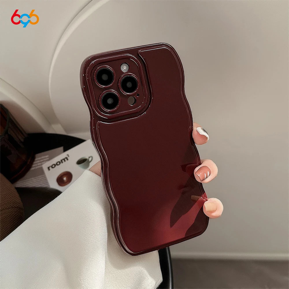 New Men Women Wave Phone Case for Iphone 12 13 14 15 16 Pro Max Shockproof Dissipate Heat Silicone Soft Cases Protective Shell