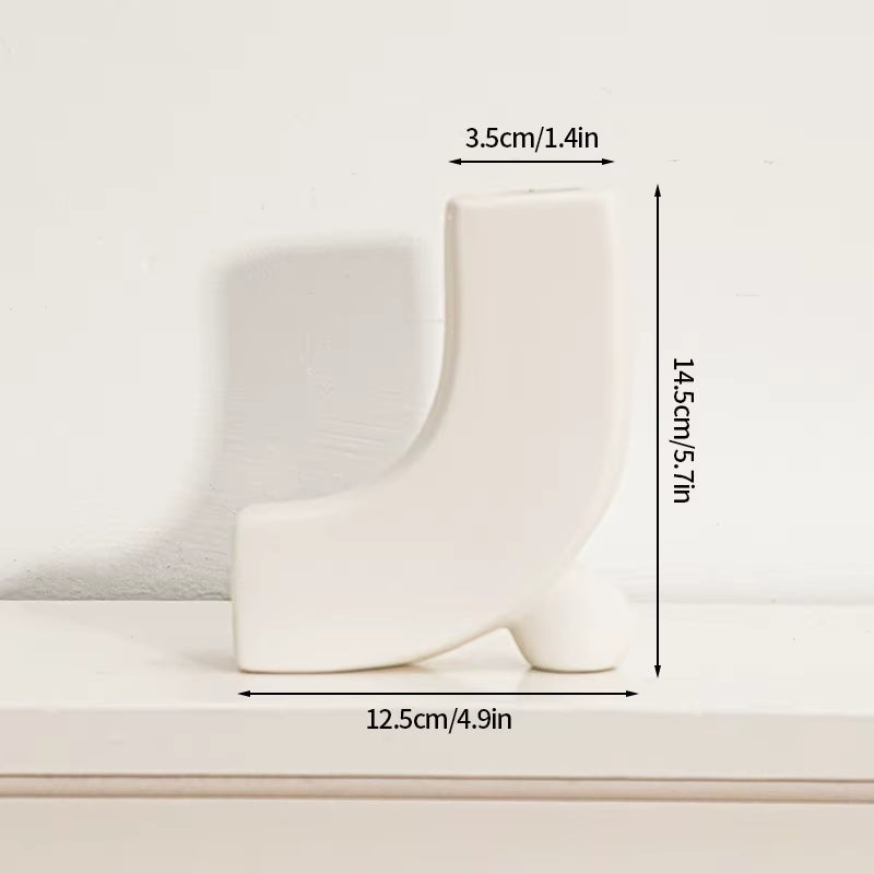 White Ceramic Vase Modern Decorative Vase for Pampas Grass Minimalist Flower Vases for Centerpiece Wedding Office Home Decor