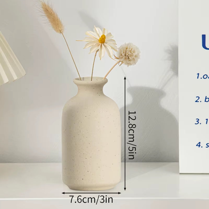 White Ceramic Vase Modern Decorative Vase for Pampas Grass Minimalist Flower Vases for Centerpiece Wedding Office Home Decor