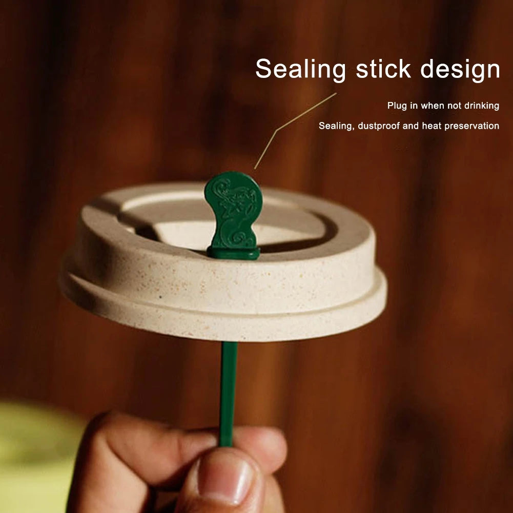 450ML Coffee Cups with Lids Wheat Straw Reusable Portable Coffee Cup Dishwasher Safe Coffee Mug Coffee Tea Travel Cups