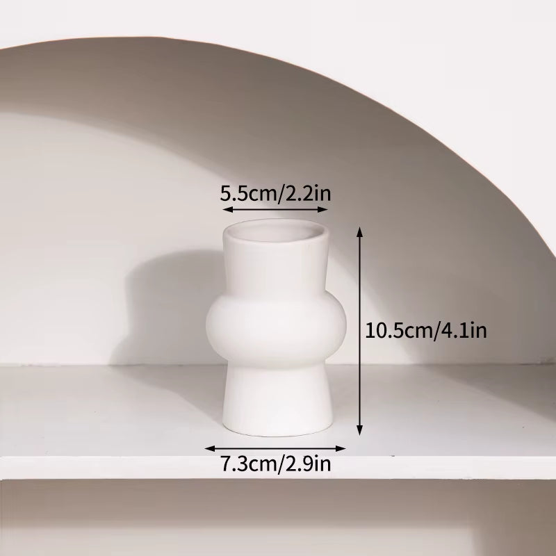 White Ceramic Vase Modern Decorative Vase for Pampas Grass Minimalist Flower Vases for Centerpiece Wedding Office Home Decor