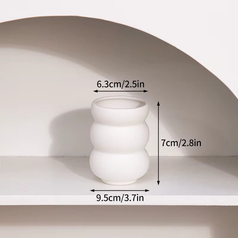 White Ceramic Vase Modern Decorative Vase for Pampas Grass Minimalist Flower Vases for Centerpiece Wedding Office Home Decor